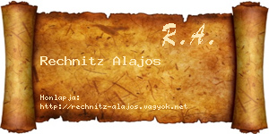 Rechnitz Alajos névjegykártya